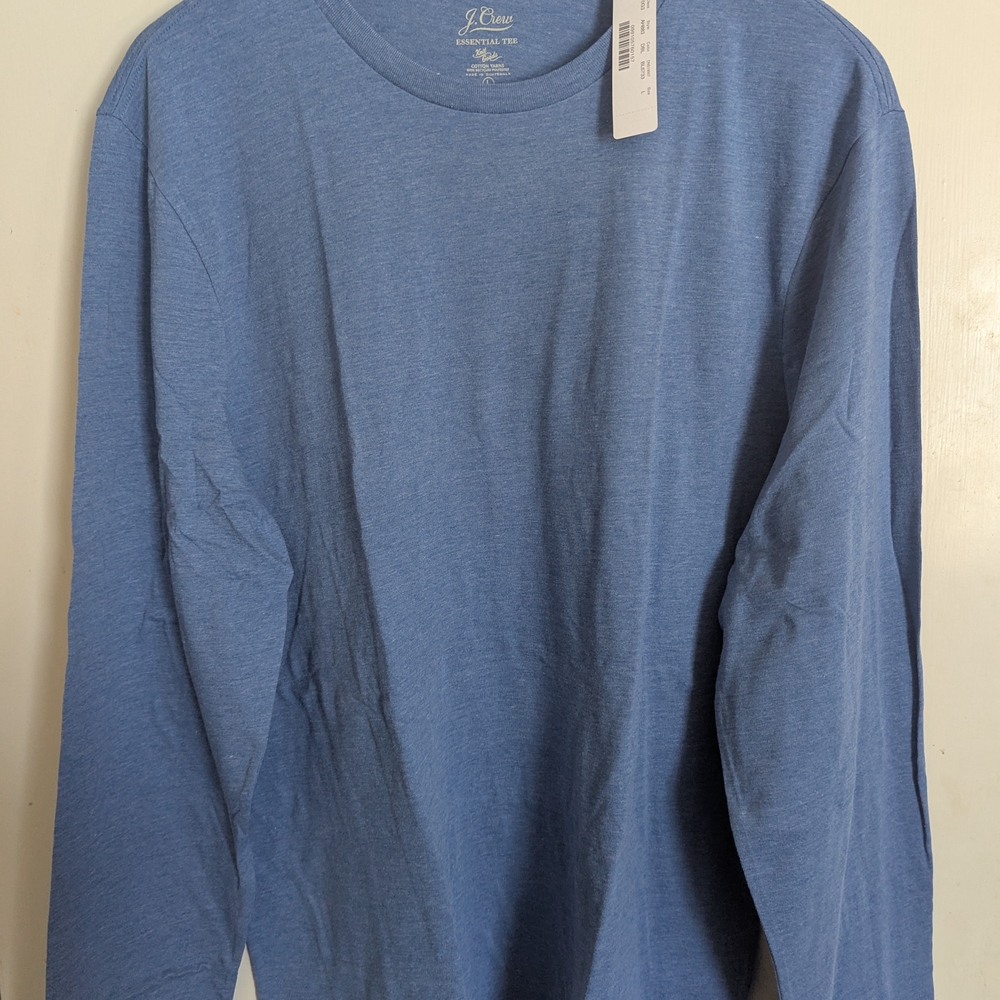 J. Crew Blue Long Sleeve Tee Classic Design